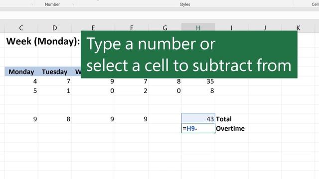 Subtraction in Microsoft Excel смотреть онлайн