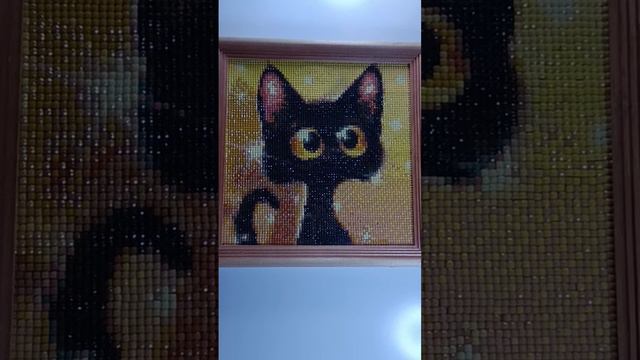 Алмазная мозаика "Удивленный кот" смотреть онлайн