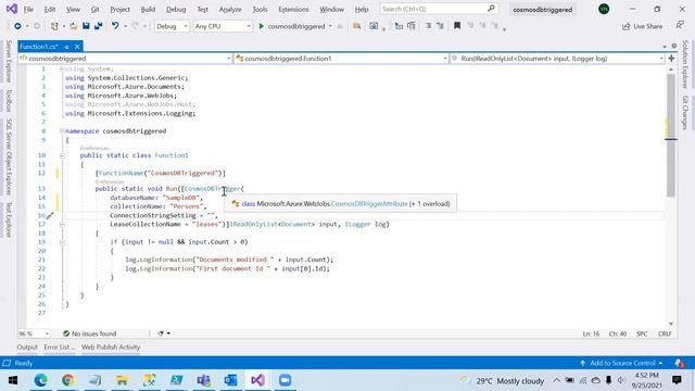 CosmosDB Triggered Azure Function | Real Time scenarios | Part-1 смотреть онлайн