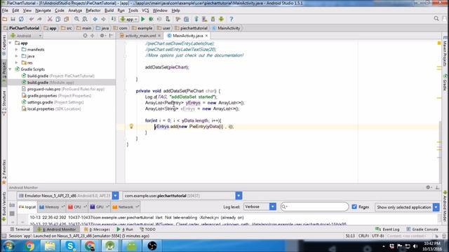 Creating a Simple Pie Chart in Android Studio смотреть онлайн