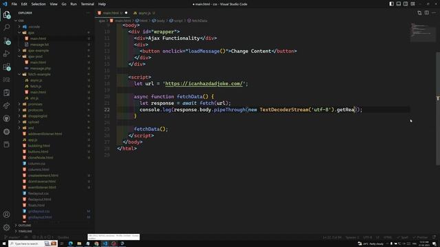 26. Use pipeThrough Method to read the stream chunks in real time Fetch API - AJAX смотреть онлайн