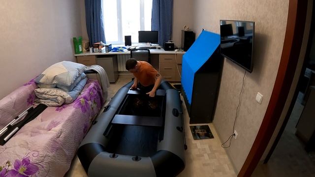 Купил надувную ПВХ лодку Поволжье. Распаковка. смотреть онлайн