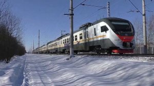 Электропоезд ЭД4М-0500 (ЦППК) скоростной пригородный поезд «РЭКС-экспресс» №7176 Москва - Крутое.