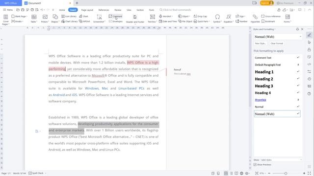 WPS Office Word How To Add And Remove Comment смотреть онлайн