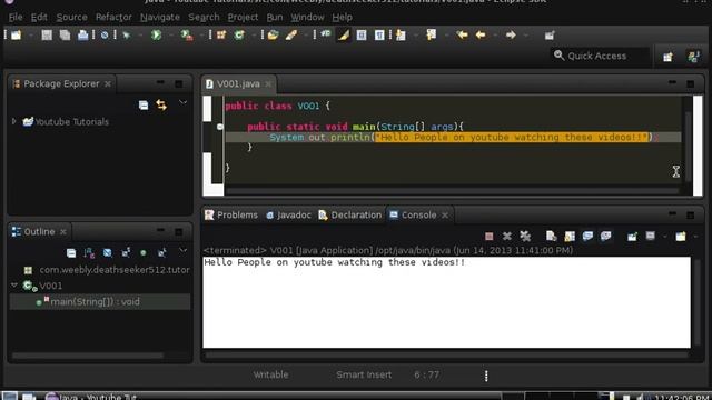 Java Tutorial 2 - Hello World and Math[OLD] смотреть онлайн