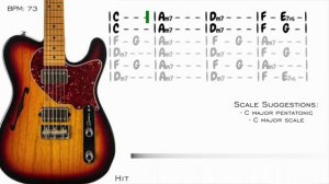 Smooth Grooving' Blues In C Major _ Guitar Backing Track