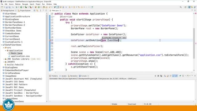 DatePicker | JavaFX GUI Tutorial for Beginners смотреть онлайн