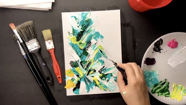 АБСТРАКЦИЯ • Как нарисовать абстрактную картину мастихином смотреть онлайн