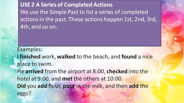 The simple past with exercises and examples смотреть онлайн