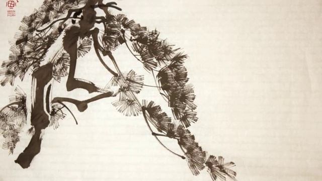 Живопись деревьев в стиле усин Китайская живопись сосны Живые картины Дикая сосна смотреть онлайн