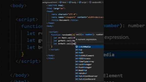 random background color changer in JavaScript