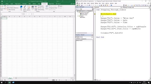 Excel VBA Online Course - 1.2.1 Stepping Through Code смотреть онлайн