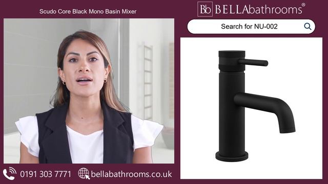 Scudo Core Matt Black Mono Basin Mixer Tap - Available at Bella Bathrooms смотреть онлайн