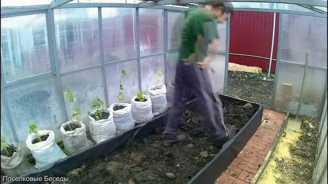 Необычные дорожки в теплице.Тёплая грядка. смотреть онлайн