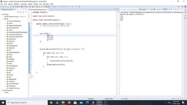 Rotate Matrix || Clockwise and Anticlockwise by 90 D || Java Class-61[Kannada] смотреть онлайн