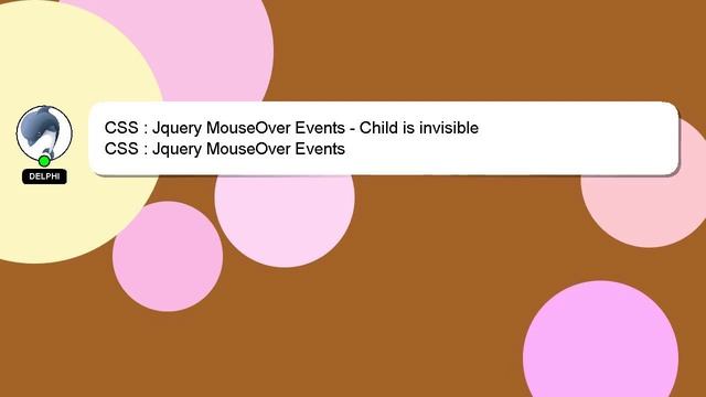 CSS : Jquery MouseOver Events - Child is invisible смотреть онлайн