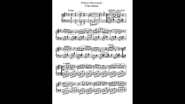 Moussorgski - Une Larme / A Tear (partition/sheet) смотреть онлайн