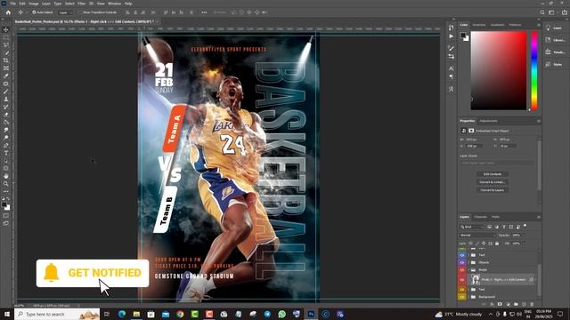 Sports Poster Banner Template Psd | Professional Sports Poster Design Psd Free | Photoshop Tutorial смотреть онлайн