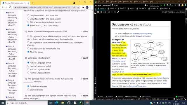 NPTEL The Joy of Computing using Python week 9 quiz assignment answers with proof of each answer смотреть онлайн