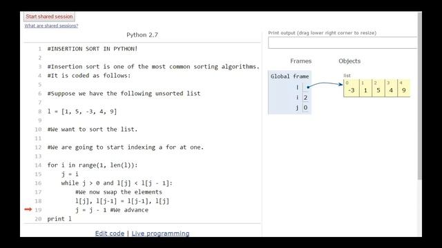 How to write insertion sort algorithm in Python. Introduction to algorithms. смотреть онлайн