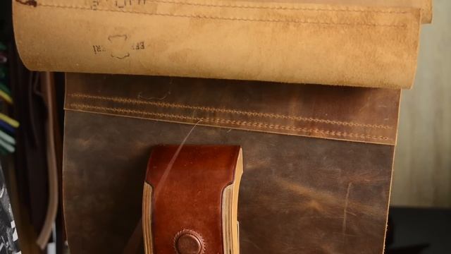 Making Leather Backpack Top Roll. Leather Craft