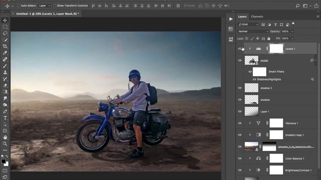 Adobe Photoshop Tutorial | How to Change Background - BSA Motorcycle смотреть онлайн