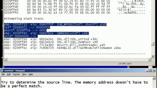 another debugger demo (qdb and dump) смотреть онлайн