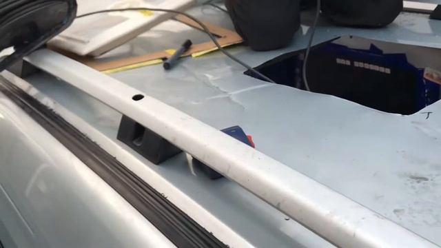 Van life Kangoo Renault mini van Fiamma roof vent-« STEP 1 «  install- roof cut !!no leak TESTED ! смотреть онлайн
