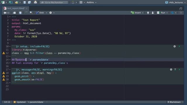 R Markdown: YAML, Parameters смотреть онлайн