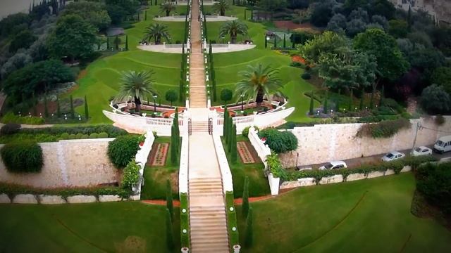 Bahai Gardens, Haifa - Aerial view смотреть онлайн