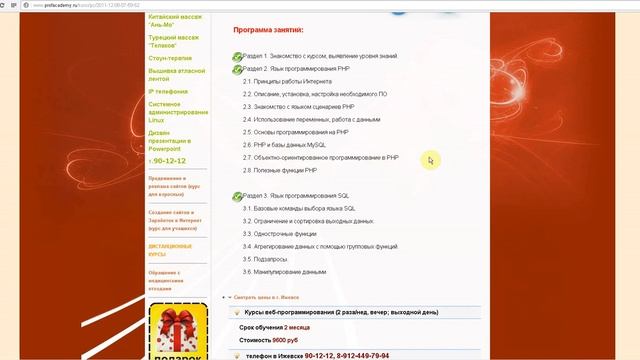 КАЧЕСТВЕННЫЕ КУРСЫ WEB-Программирование от ПРОФАКАДЕМИЯ.РФ смотреть онлайн