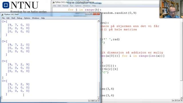 Python: 2D lister, matriseaddisjon смотреть онлайн