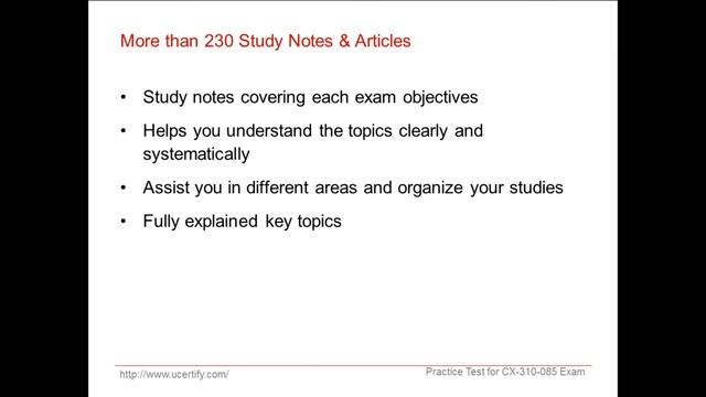 uCertify CX-310-085 Practice Test смотреть онлайн
