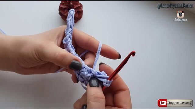 Узор крючком из шнура. Узор для сумки крючком. Рельефное вязаное полотно. Вязание крючком смотреть онлайн