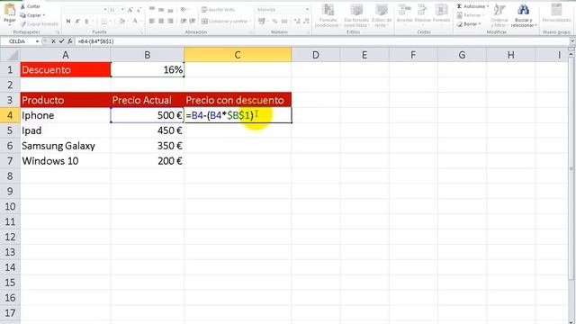 Como calcular un descuento en Excel - Capítulo 74 смотреть онлайн