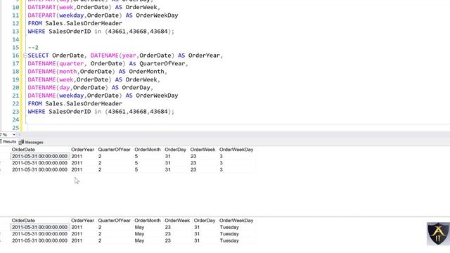 53- DATEPART and DATENAME Function دوال أجزاء الوقت وأسماء هذه الأجزاء смотреть онлайн