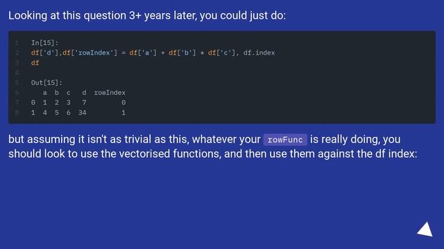 getting the index of a row in a pandas apply function смотреть онлайн
