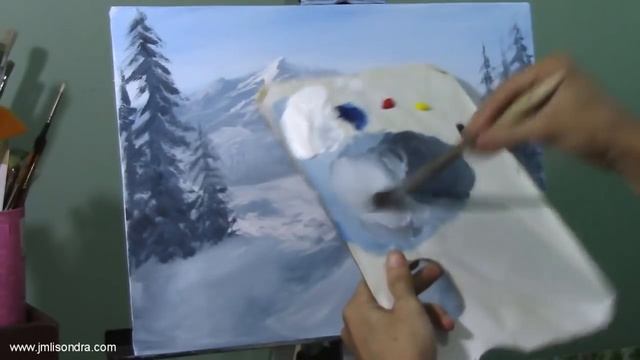 Acrylic Landscape Painting Lesson - Winter Landscape By JM Lisondra