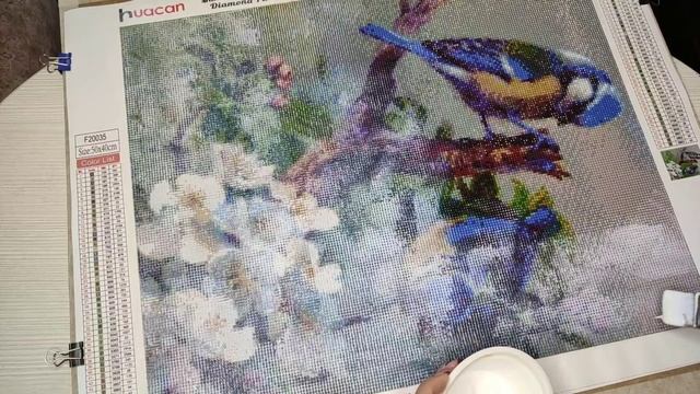Готовая работа алмазная мозаика, покрываю лаком. Очень была проблемная. смотреть онлайн