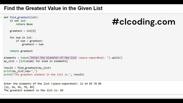 100 Days Python Loop Challenge | Day 9 : Find the Greatest Value in the given List смотреть онлайн