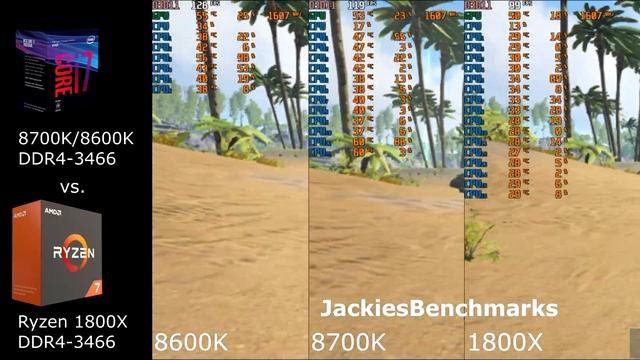 ARK - 8700K vs. 8600K vs. 1800X 720P CPU Benchmark смотреть онлайн