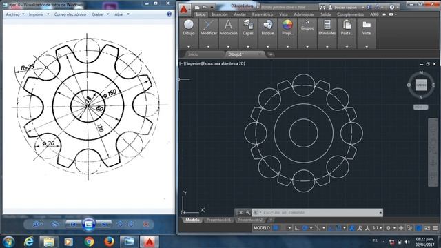 Engranaje Ejercicio AutoCAD 2017 - 2020 (Parte 1 de 2) смотреть онлайн