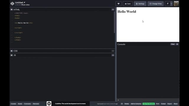 Setting Up Codepen for JavaScript Course смотреть онлайн