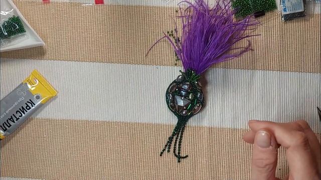 МК Брошь Чертополох. Часть 3