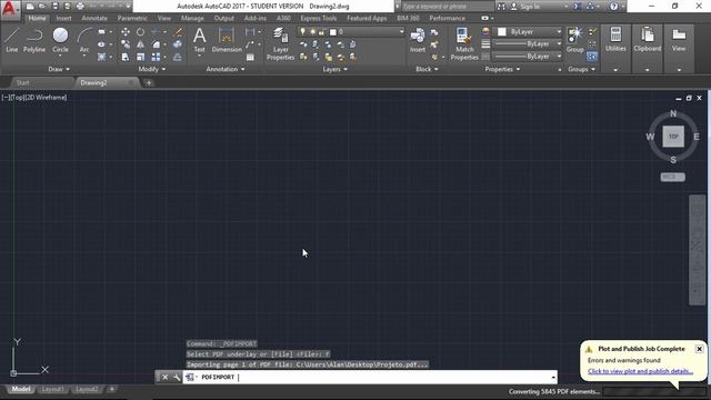 AutoCAD 2017 - Converter PDF para DWG
