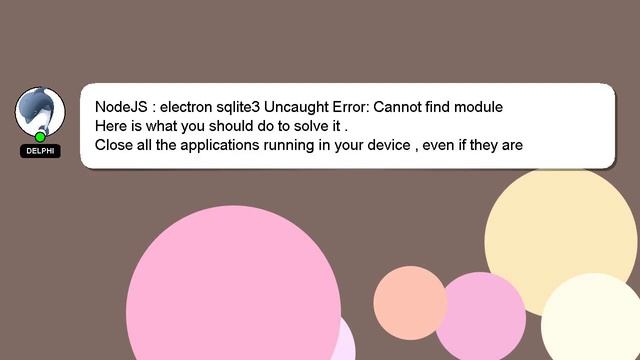 NodeJS : electron sqlite3 Uncaught Error: Cannot find module смотреть онлайн