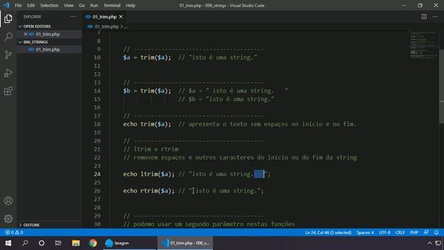 PHP 8 PARTE 2 #007 TRIM, LTRIM, RTRIM E PARÂMETROS смотреть онлайн