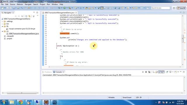 JDBC Transaction Management Demo смотреть онлайн