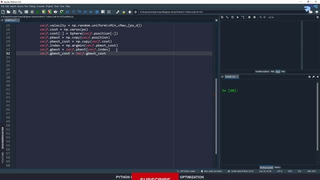 Python Code for Particle Swarm Optimization (Sphere function) смотреть онлайн