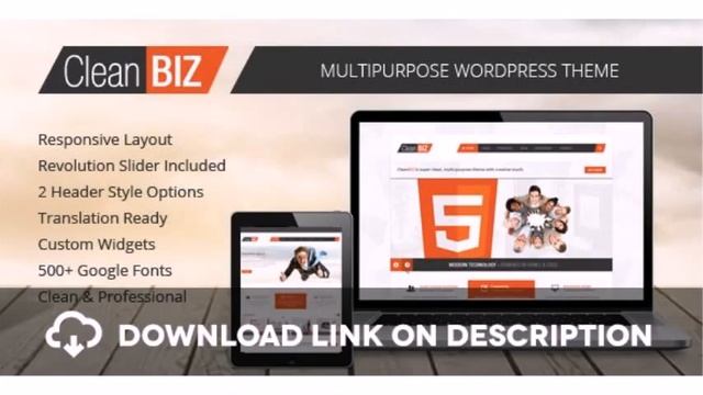 CleanBIZ - Multipurpose Wordpress Theme Free Download смотреть онлайн